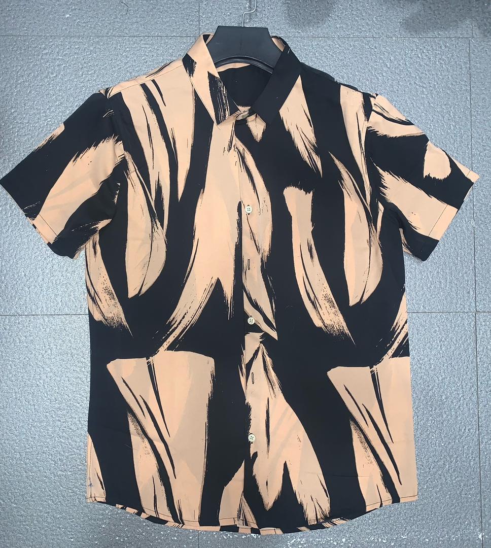 Zara Khaki Abstract Print Resort Shirt for men